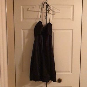 Black Satin Bubble Dress